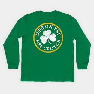 Dibs On The Fire Crotch Redhead Ginger St Patrick's Day Kids Long Sleeve T-Shirt